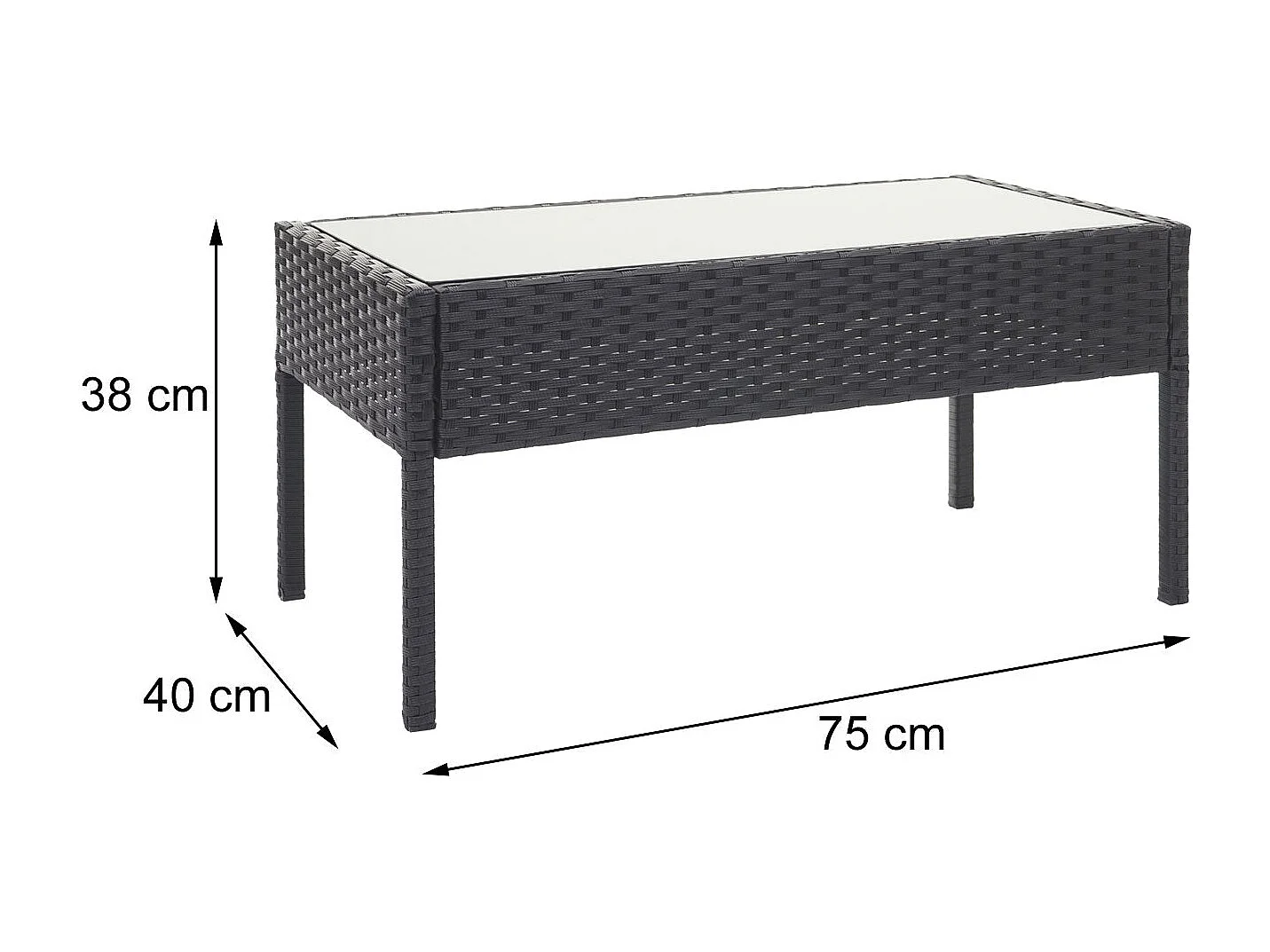 Ensemble pour extérieur balcon/jardin/salon crème 57 x 59 x 72 cm 04_0003246
