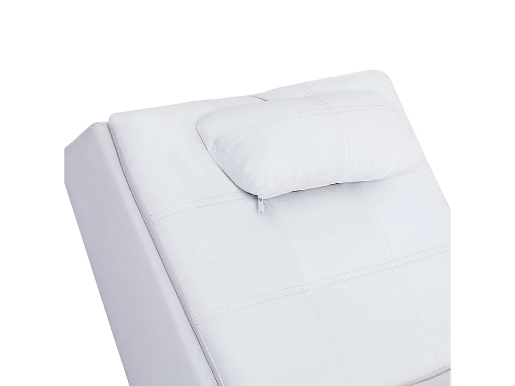 Méridienne chaise longue pour PVC blanche 145 x 54 x 72 cm DEC026129