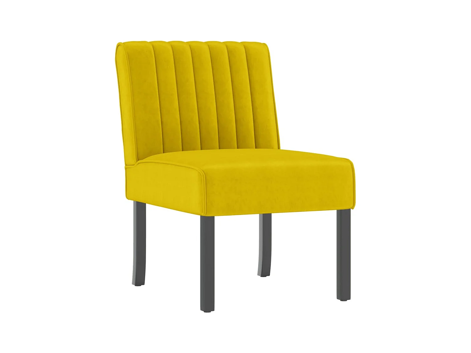 Fauteuil sans accoudoirs dossier jaune 48 x 64 x 72 cm DEC026276