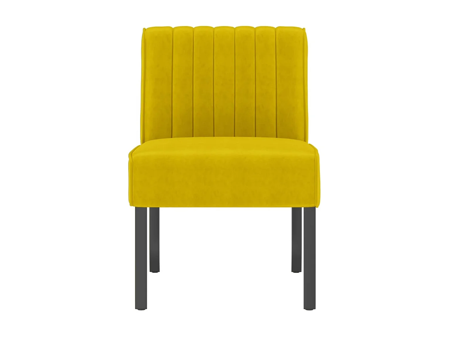 Fauteuil sans accoudoirs dossier jaune 48 x 64 x 72 cm DEC026276