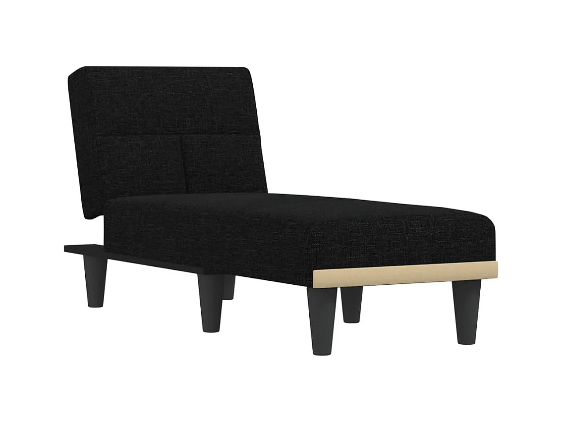 Méridienne chaise longue pour tissu noire 55 x 155 x 33 cm DEC026211