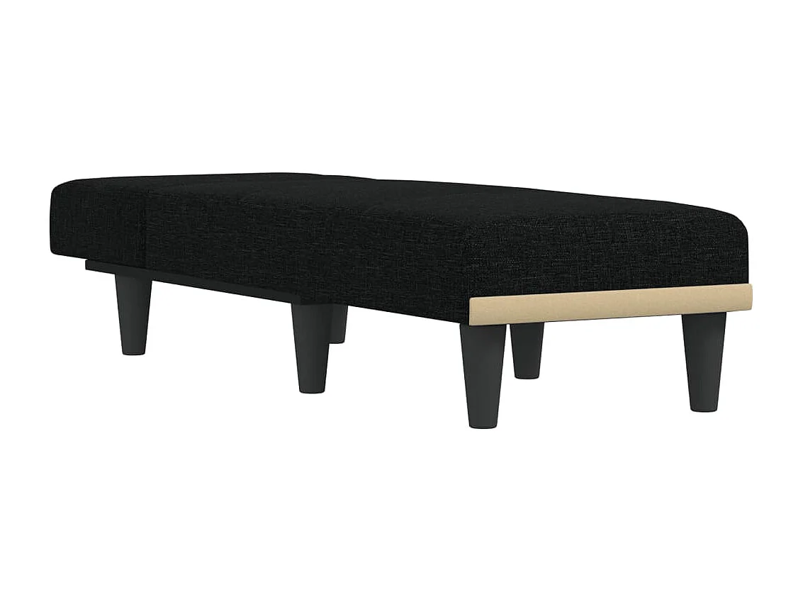 Méridienne chaise longue pour tissu noire 55 x 155 x 33 cm DEC026211