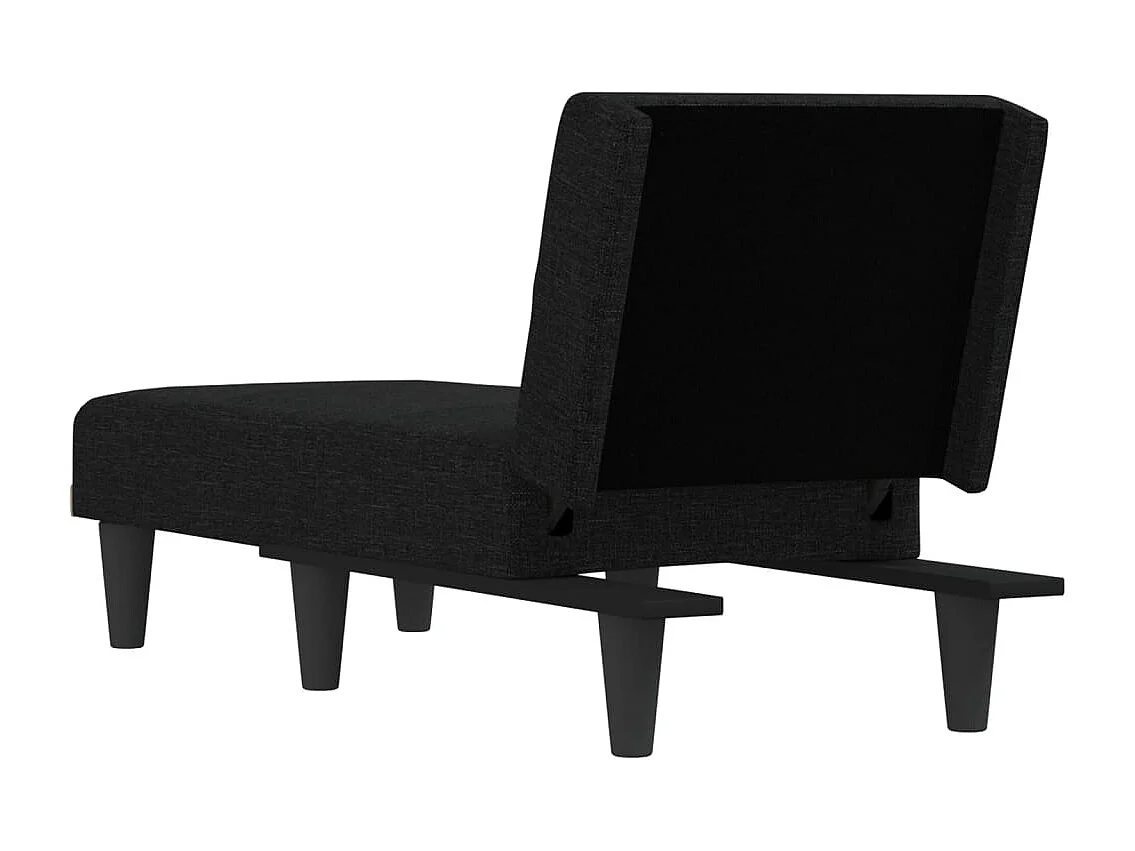 Méridienne chaise longue pour tissu noire 55 x 155 x 33 cm DEC026211