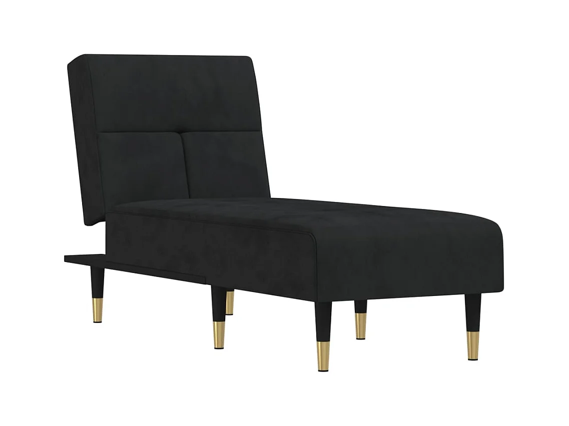 Méridienne chaise longue pour noire 55 x 155 x 33 cm DEC026218