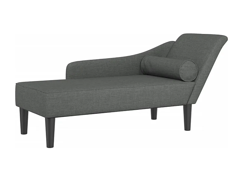 Méridienne chaise longue canapé tissu grise 141 x 55.5 x 66.5 cm DEC026079