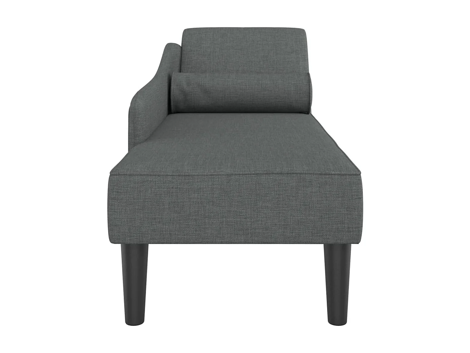 Méridienne chaise longue canapé tissu grise 141 x 55.5 x 66.5 cm DEC026079