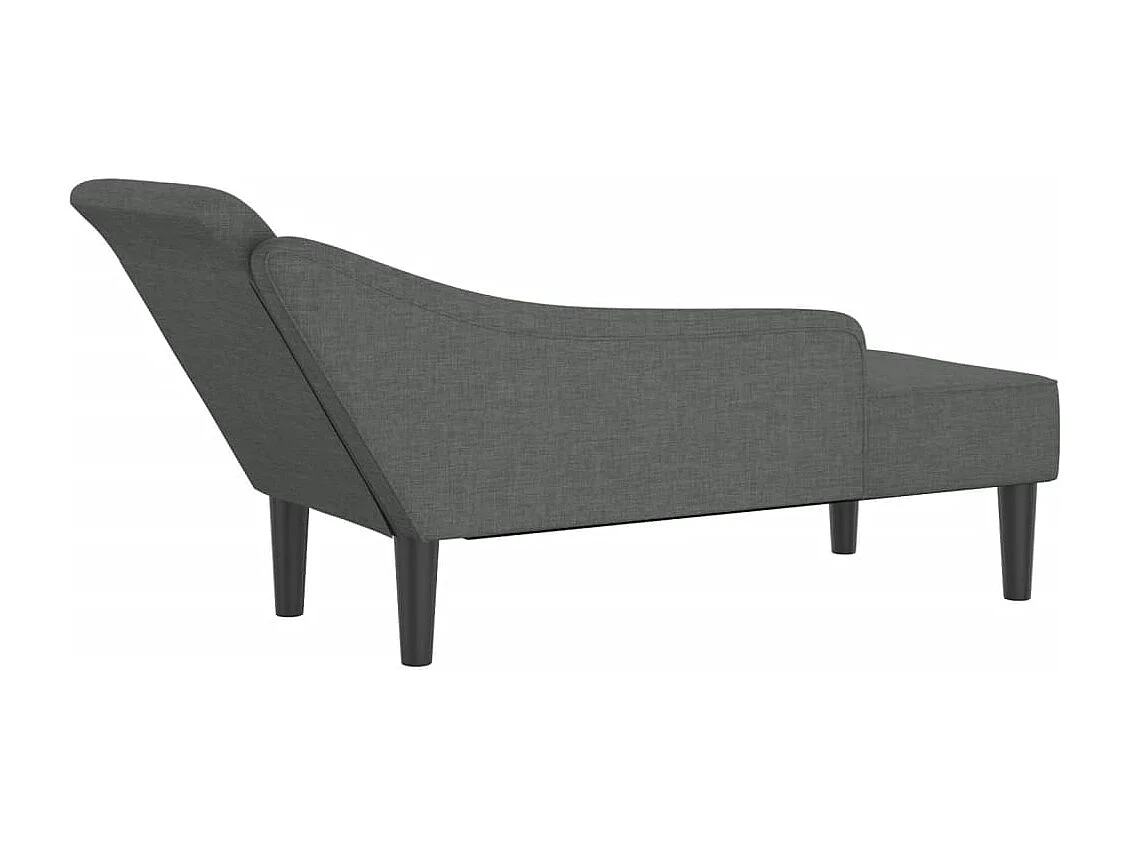 Méridienne chaise longue canapé tissu grise 141 x 55.5 x 66.5 cm DEC026079