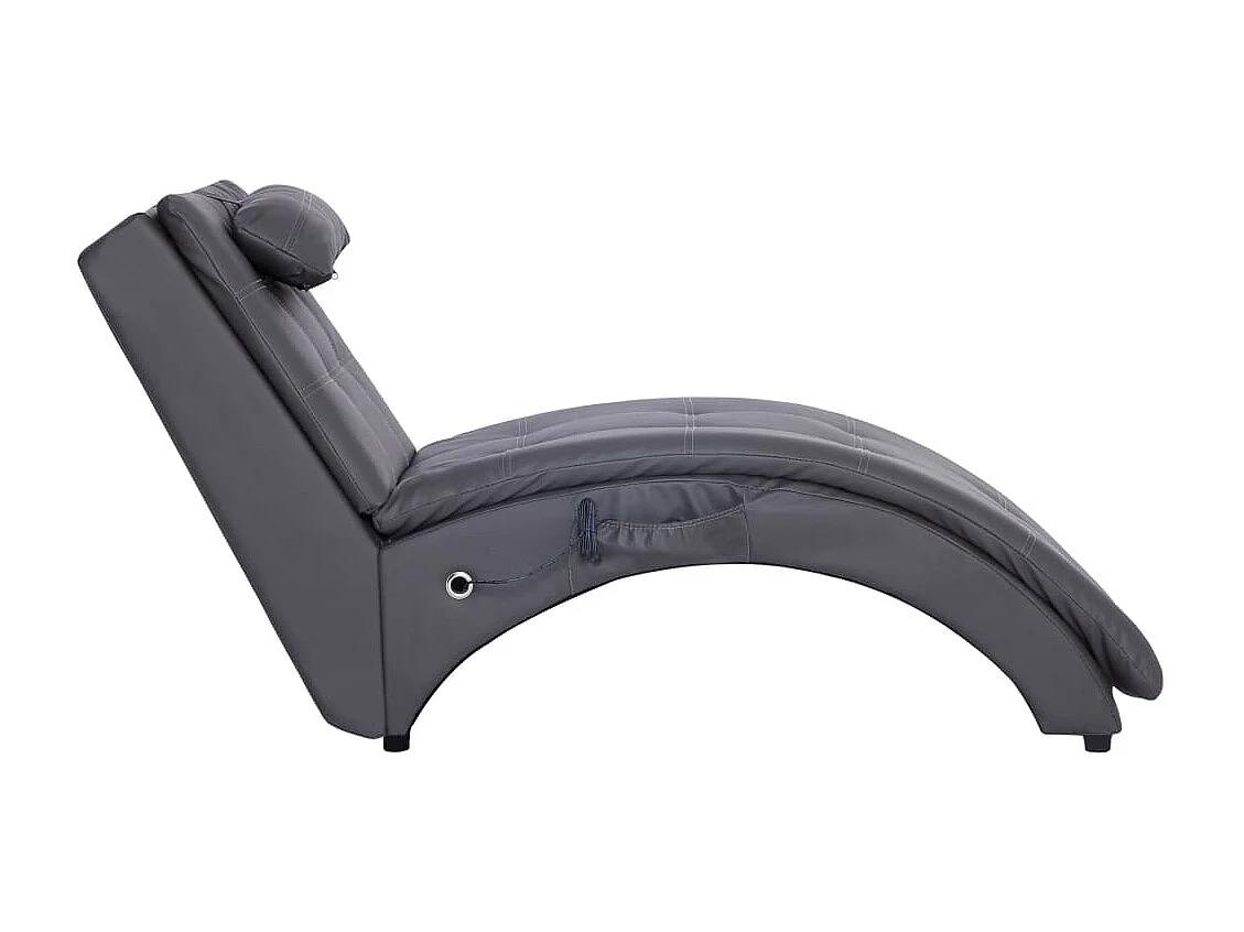 Méridienne chaise longue pour PVC grise 145 x 54 x 72 cm DEC026132