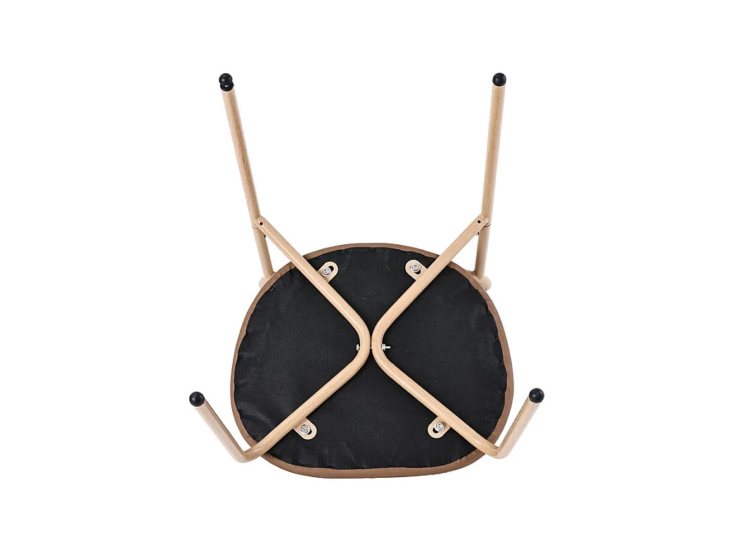 Set aus 6 Stühlen aus PU und Rattan - Metallfüße - Ergonomisch - Max. Belastung 150 kg - 46×48×80 cm - Braun