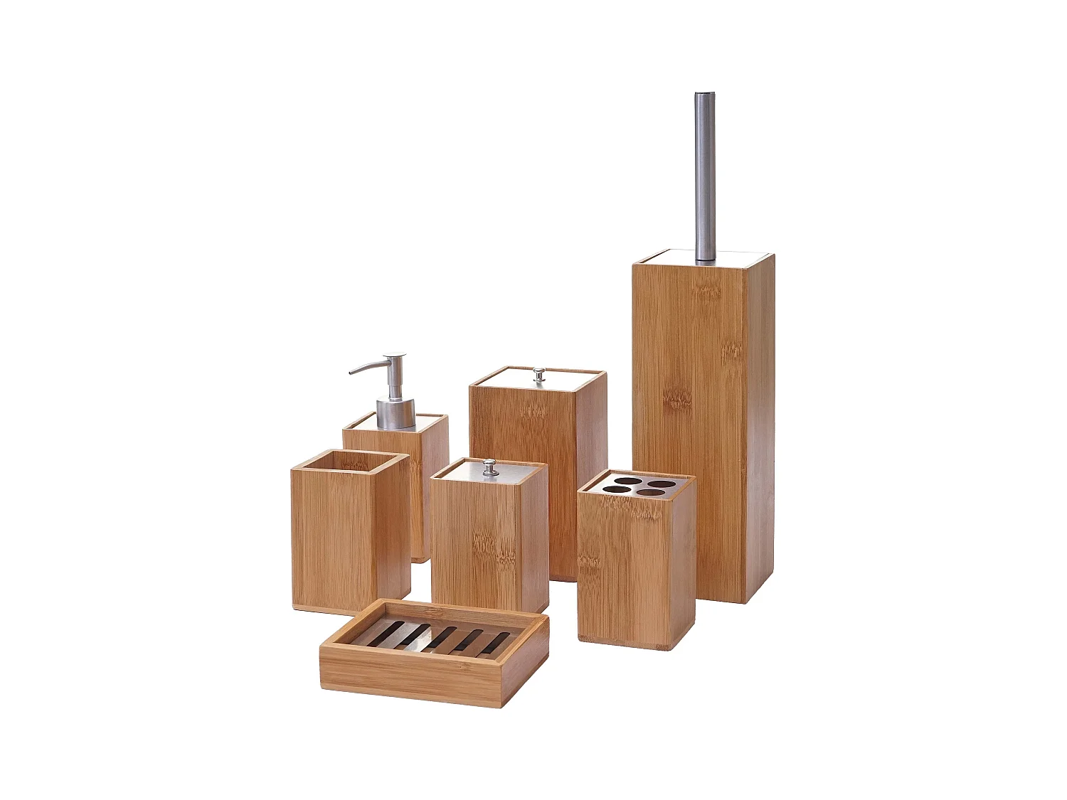 Accessoires de salle de bambou marron 9 x 8.5 x 38 cm 04_0003024