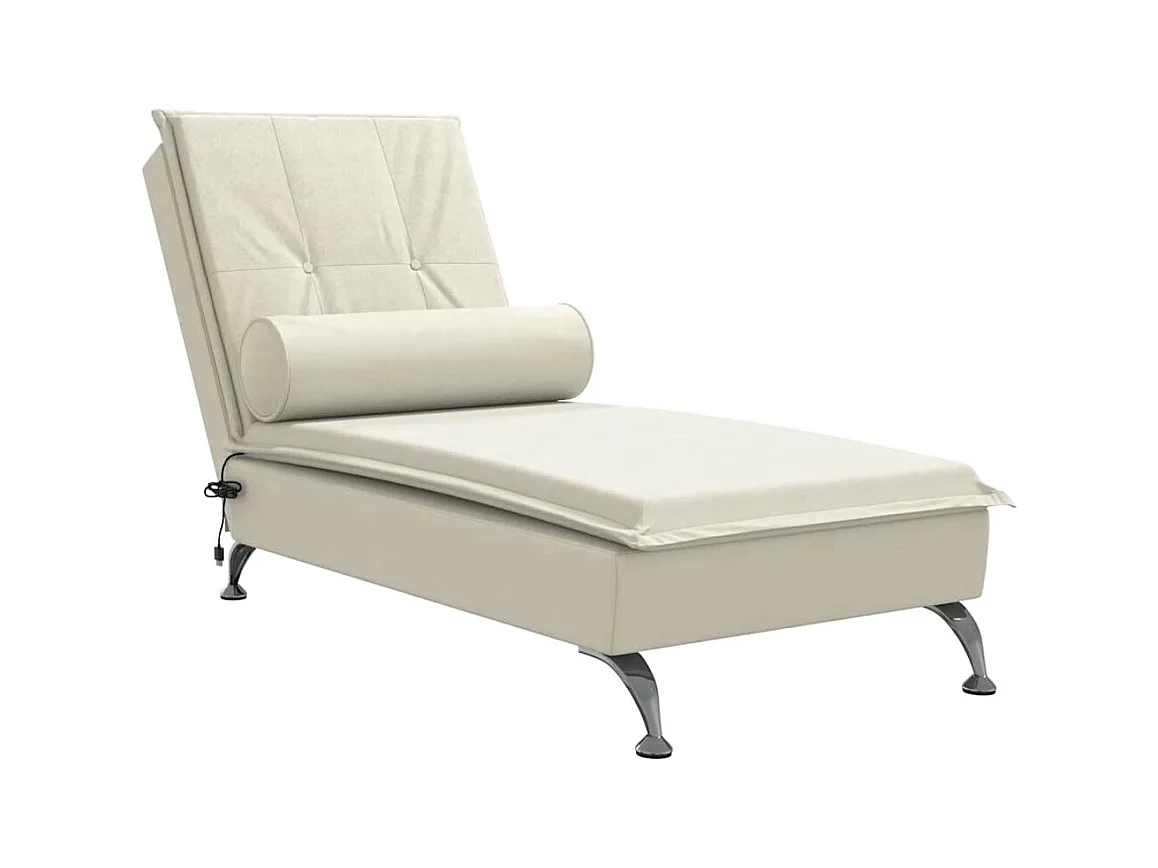 Méridienne chaise longue pour crème 136.5 x 56 x 75 cm DEC026145