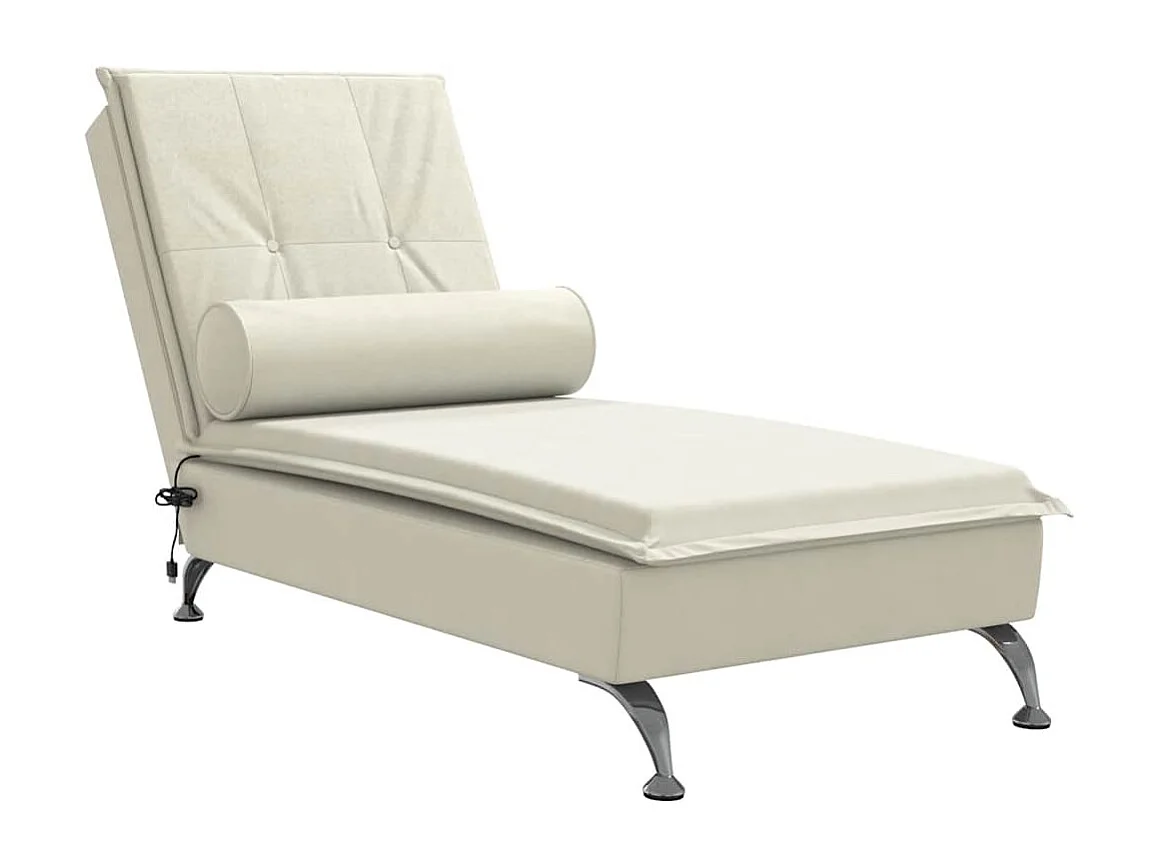 Méridienne chaise longue pour crème 136.5 x 56 x 75 cm DEC026145