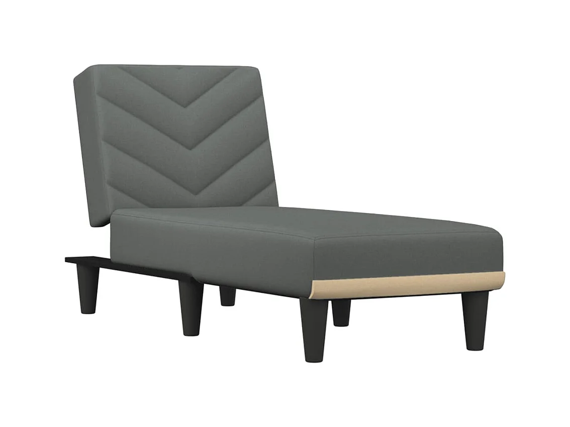 Méridienne chaise longue pour tissu grise 55 x 155 x 33 cm DEC026183