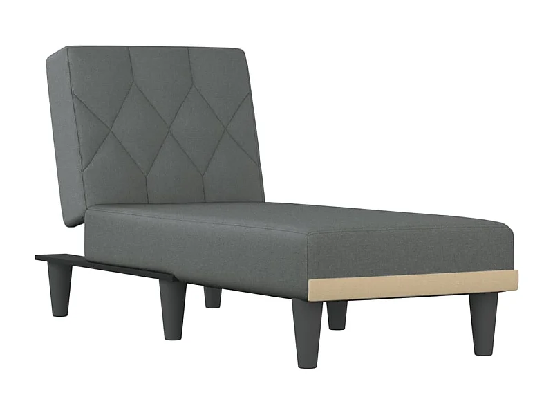 Méridienne chaise longue pour tissu grise 55 x 155 x 33 cm DEC026178