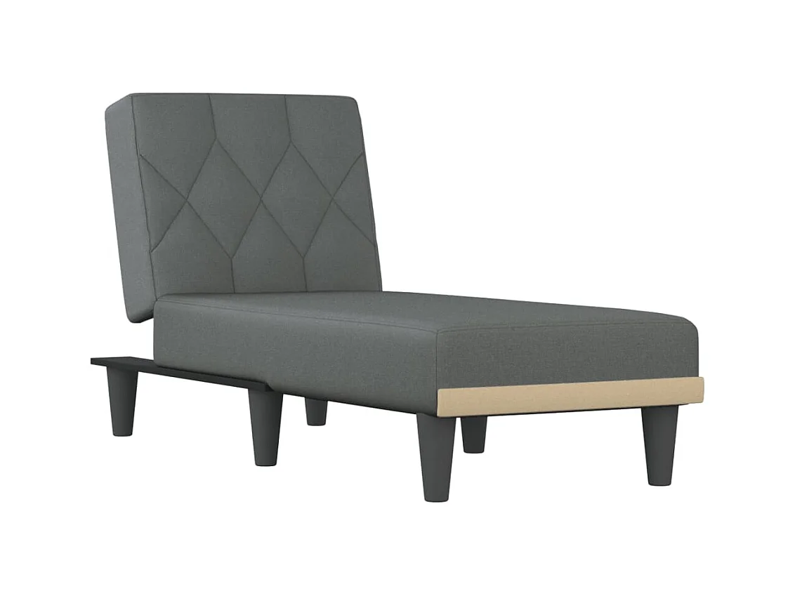 Méridienne chaise longue pour tissu grise 55 x 155 x 33 cm DEC026178