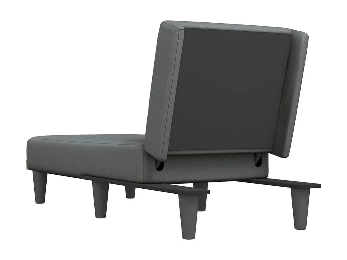 Méridienne chaise longue pour tissu grise 55 x 155 x 33 cm DEC026178