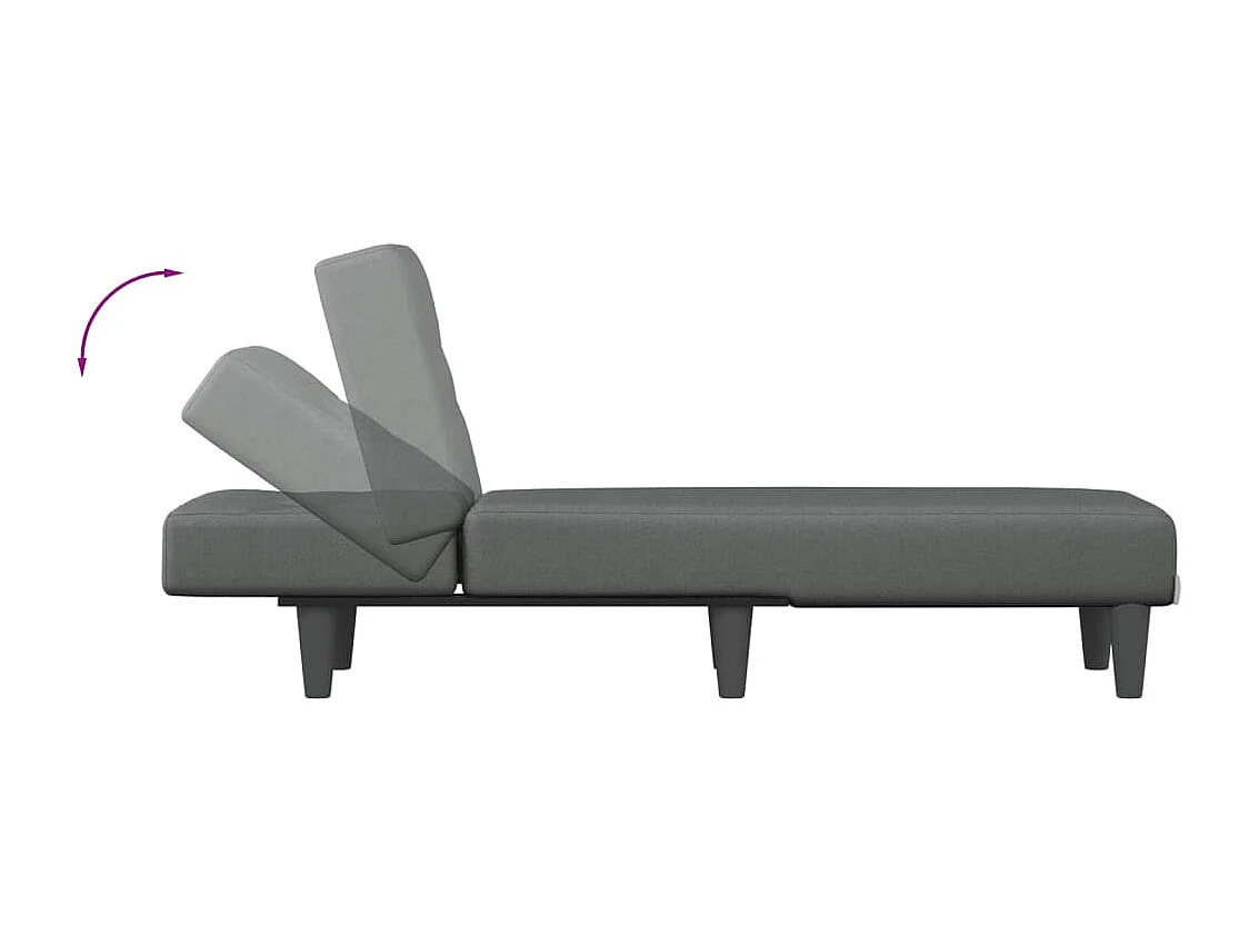 Méridienne chaise longue pour tissu grise 55 x 155 x 33 cm DEC026178