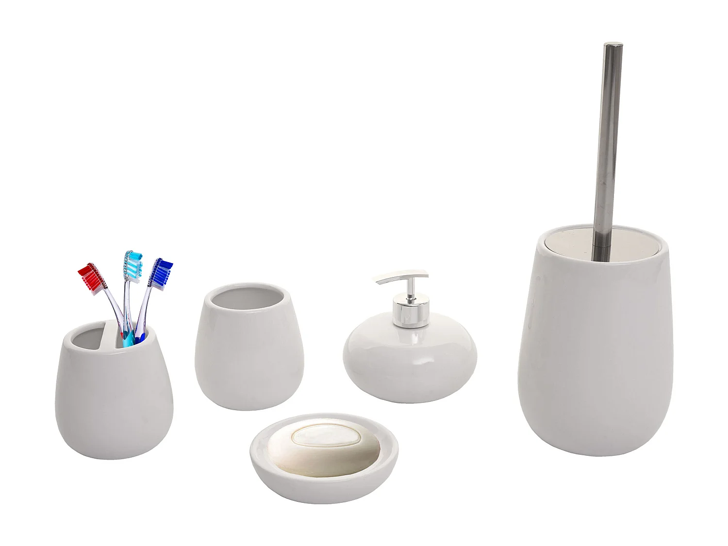 Set de 5 accessoires blanche 12 x 12 x 33 cm 04_0003582