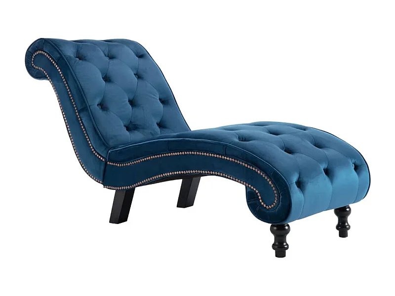 Méridienne chaise longue canapé bleue 145 x 52 x 77 cm DEC026118