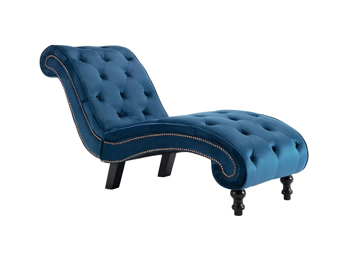 Méridienne chaise longue canapé bleue 145 x 52 x 77 cm DEC026118