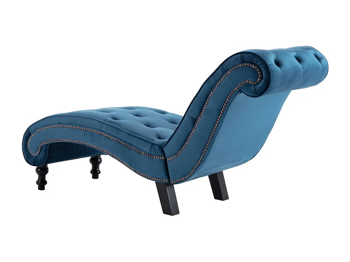 Méridienne chaise longue canapé bleue 145 x 52 x 77 cm DEC026118