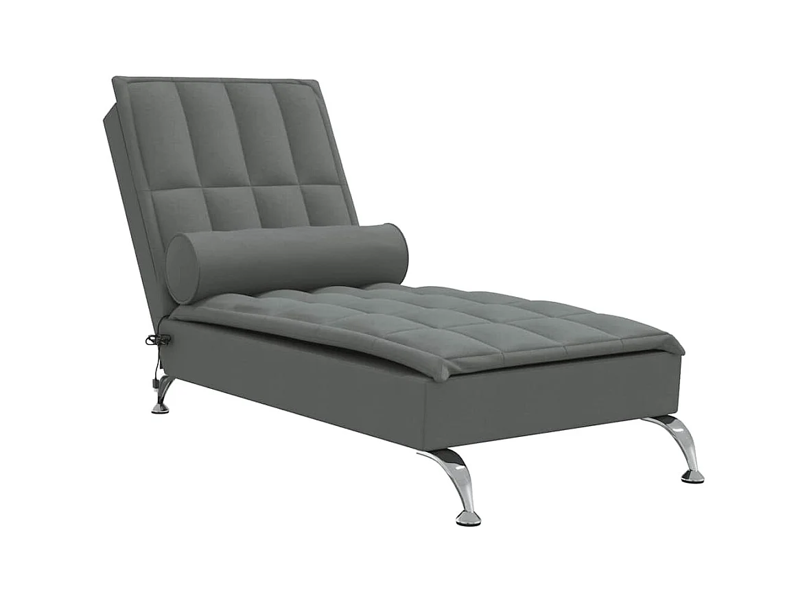 Méridienne chaise longue pour tissu grise 138 x 56 x 75 cm DEC026149