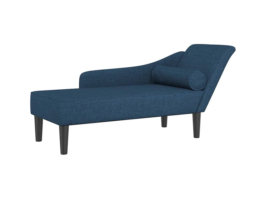 Méridienne chaise longue pour tissu bleue 141 x 55.5 x 66.5 cm DEC026061