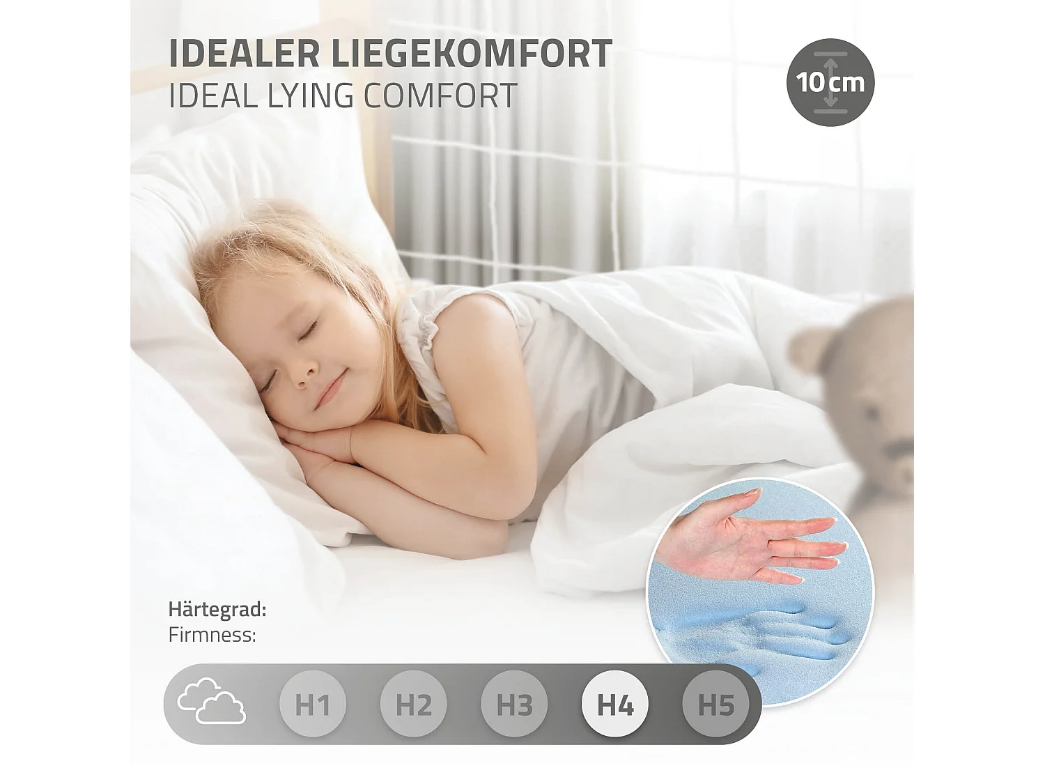Lit d'enfant 70x140 cm avec matelas H10 cm en mousse cadre blanc noir en bois design football pin massif robuste avec sommier à lattes et filet de but