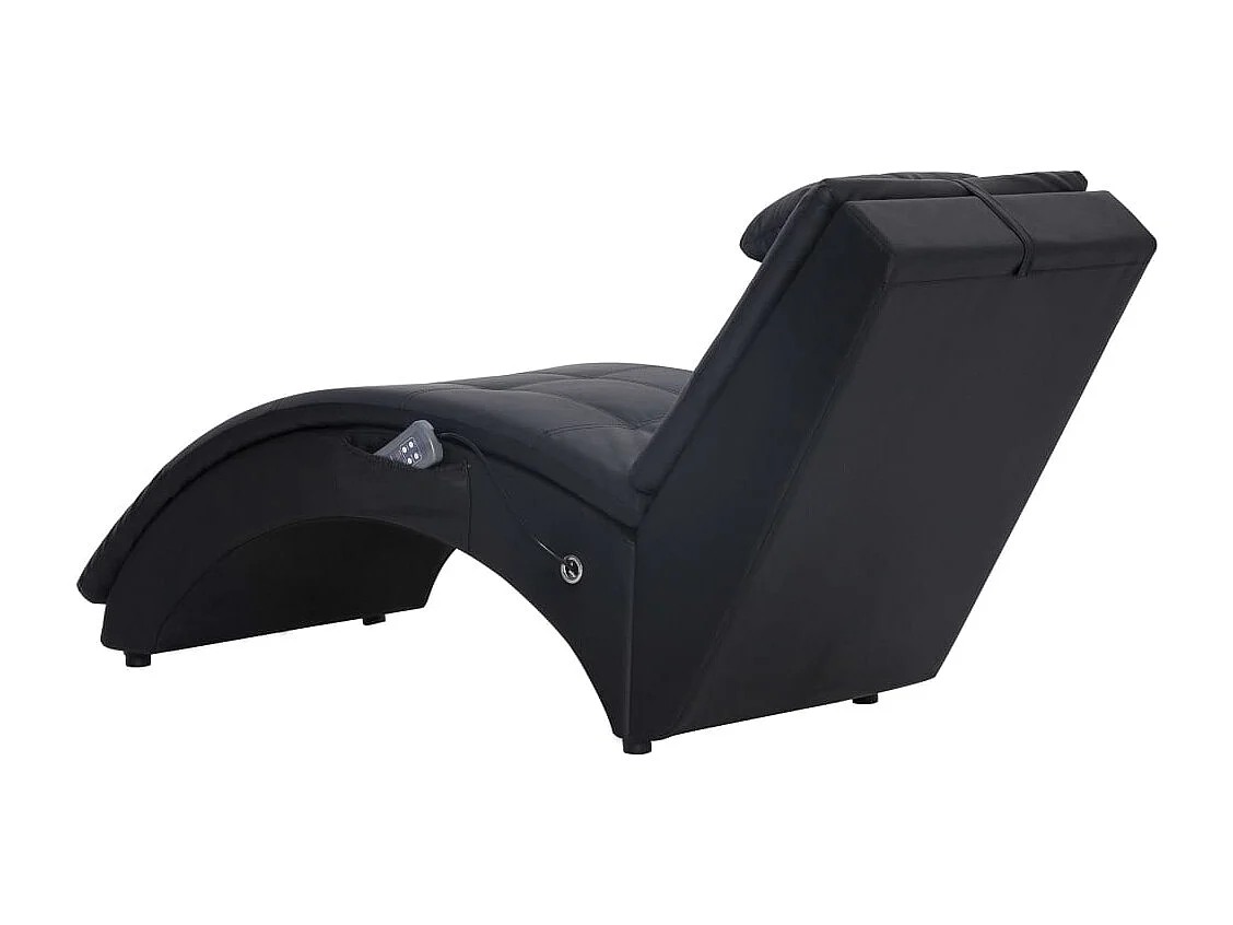 Méridienne chaise longue pour PVC noire 145 x 54 x 72 cm DEC026139