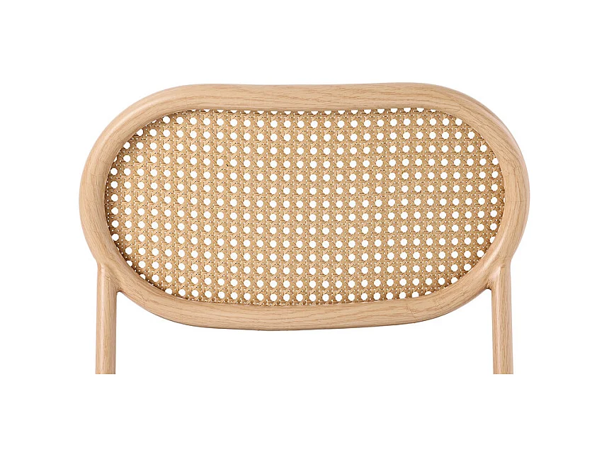 Lot de 4 Chaises en PU et rotin - pieds en métal - ergonomique - charge max 150kg - 46x48x80cm - Marron