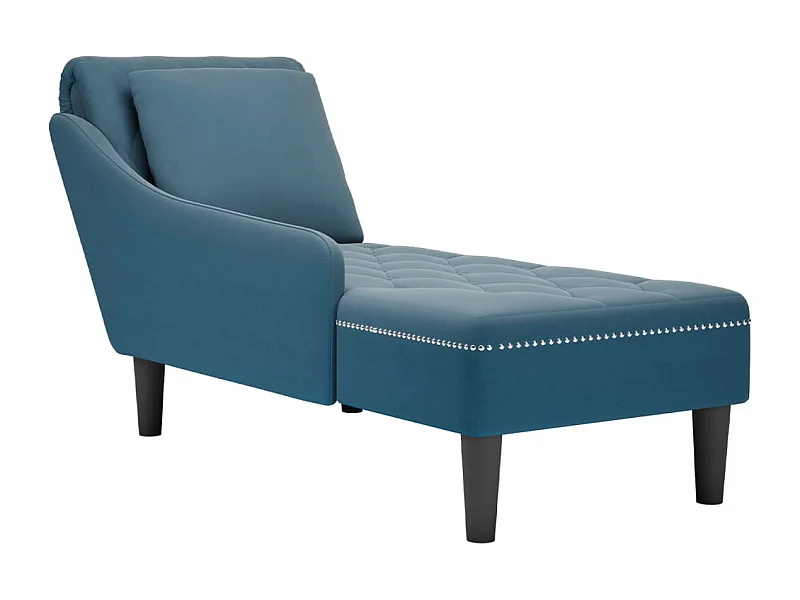 Méridienne chaise longue pour bleue 145 x 56 x 70 cm DEC026252