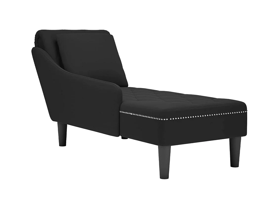 Méridienne chaise longue canapé noire 145 x 56 x 70 cm DEC026261