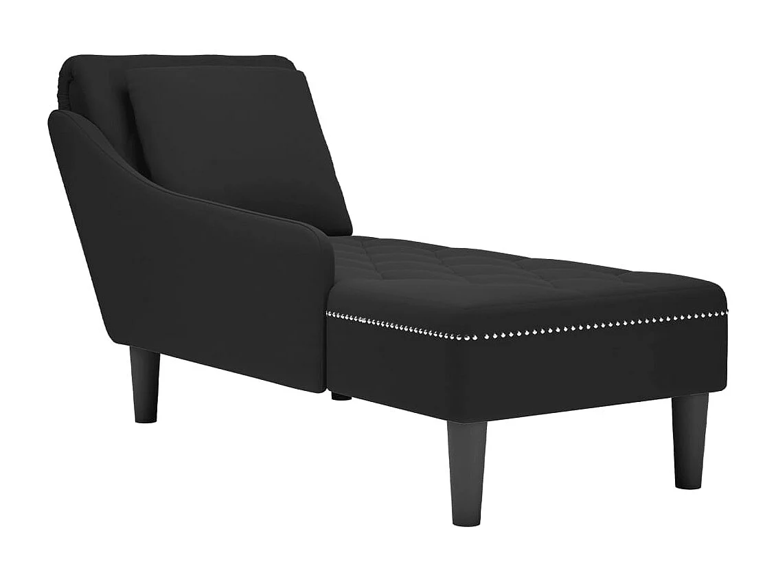 Méridienne chaise longue canapé noire 145 x 56 x 70 cm DEC026261