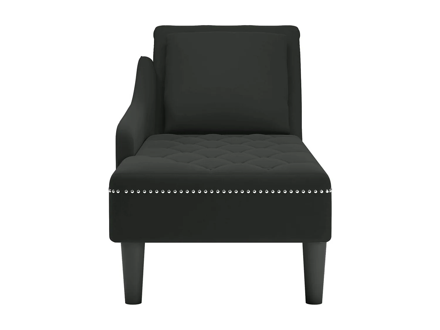 Méridienne chaise longue canapé noire 145 x 56 x 70 cm DEC026261