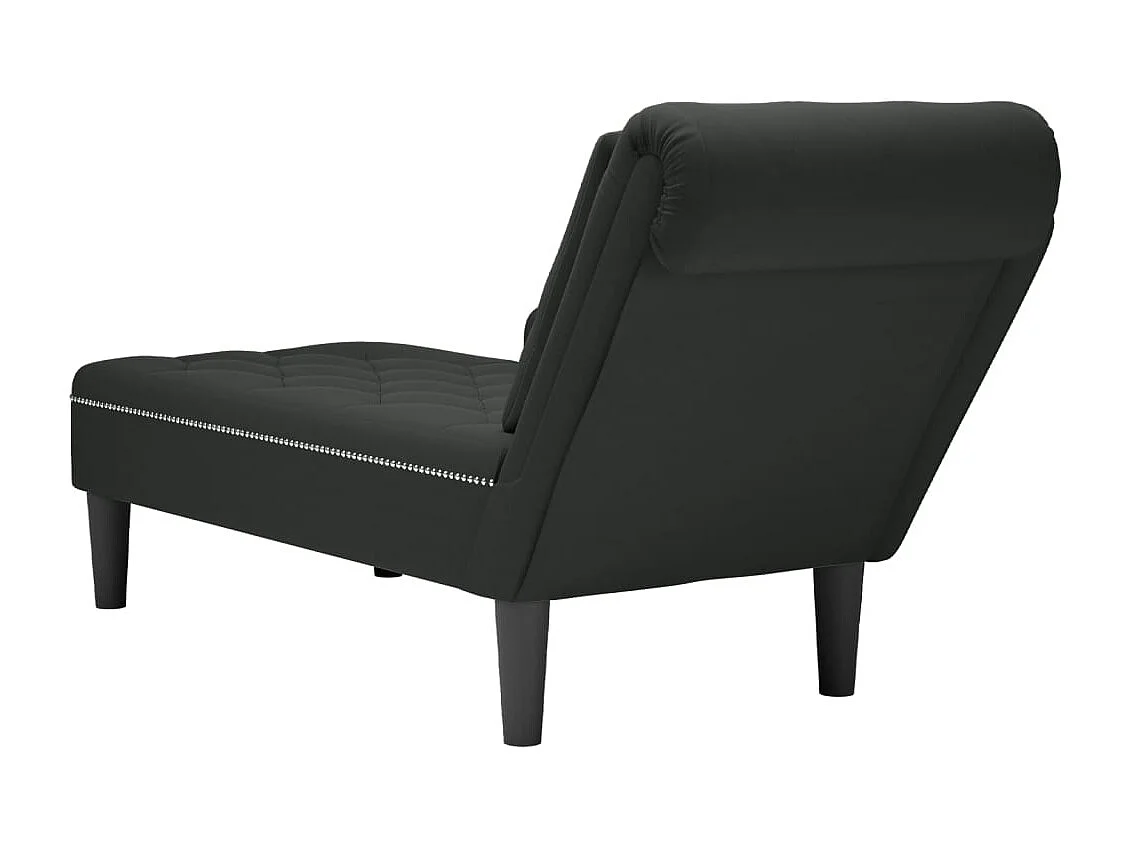 Méridienne chaise longue canapé noire 145 x 56 x 70 cm DEC026261