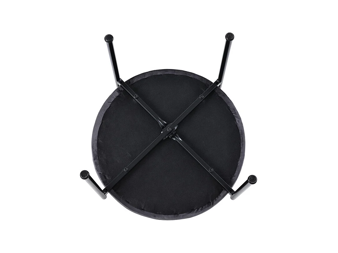 4 Pcs chaises en velours et rotin - pieds en métal - charge max 150kg - 45x40x75cm - Gris