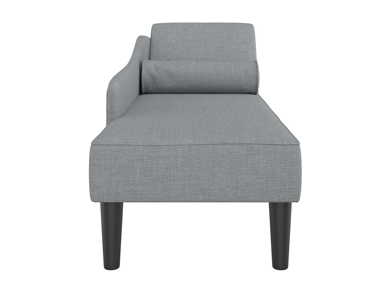 Méridienne chaise longue canapé tissu grise 141 x 55.5 x 66.5 cm DEC026073