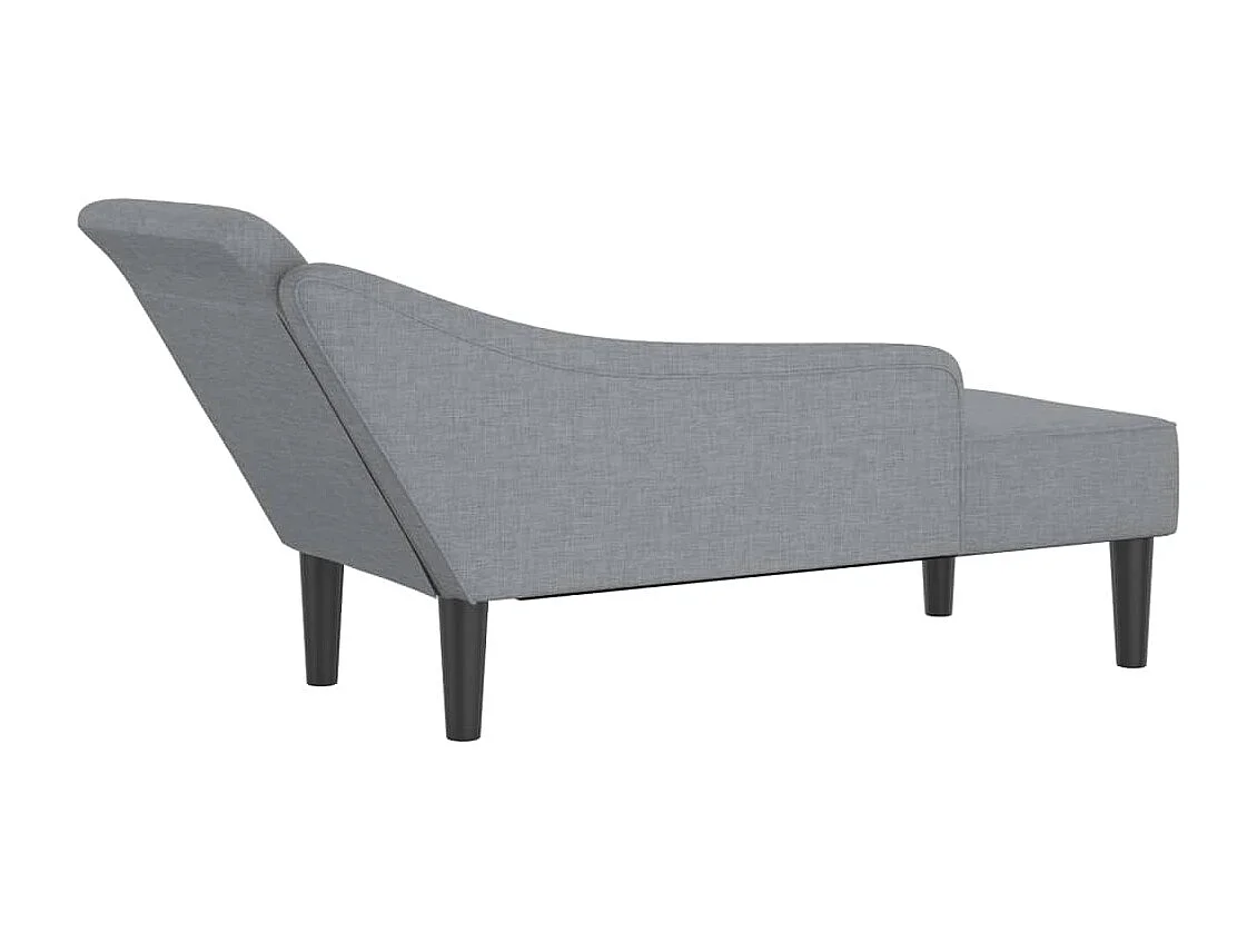 Méridienne chaise longue canapé tissu grise 141 x 55.5 x 66.5 cm DEC026073