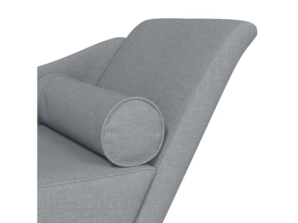 Méridienne chaise longue canapé tissu grise 141 x 55.5 x 66.5 cm DEC026073