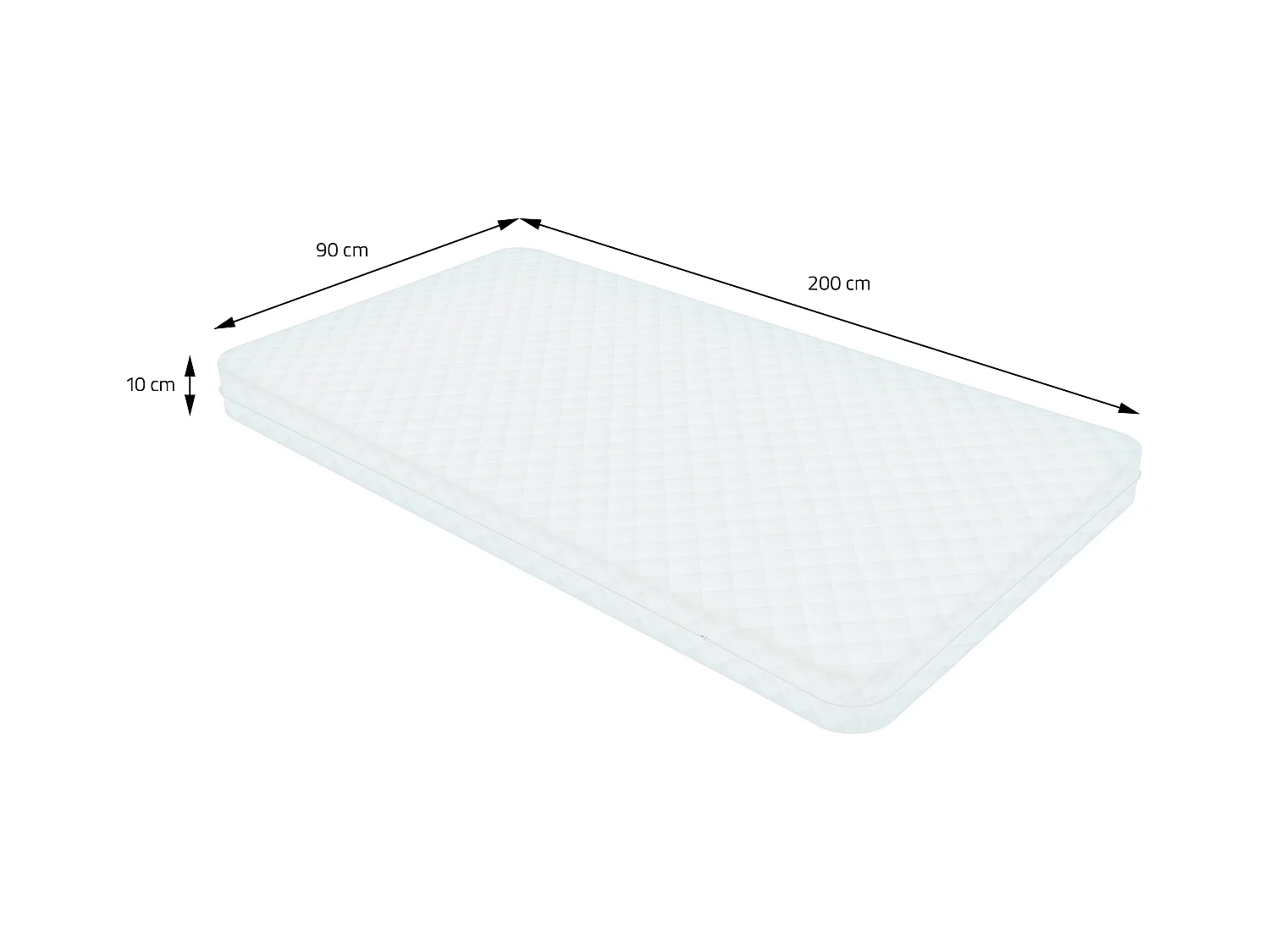 Lit d'enfant 90x200 cm avec matelas H10 cm en mousse cadre blanc en bois design football pin massif robuste avec sommier à lattes et filet de but