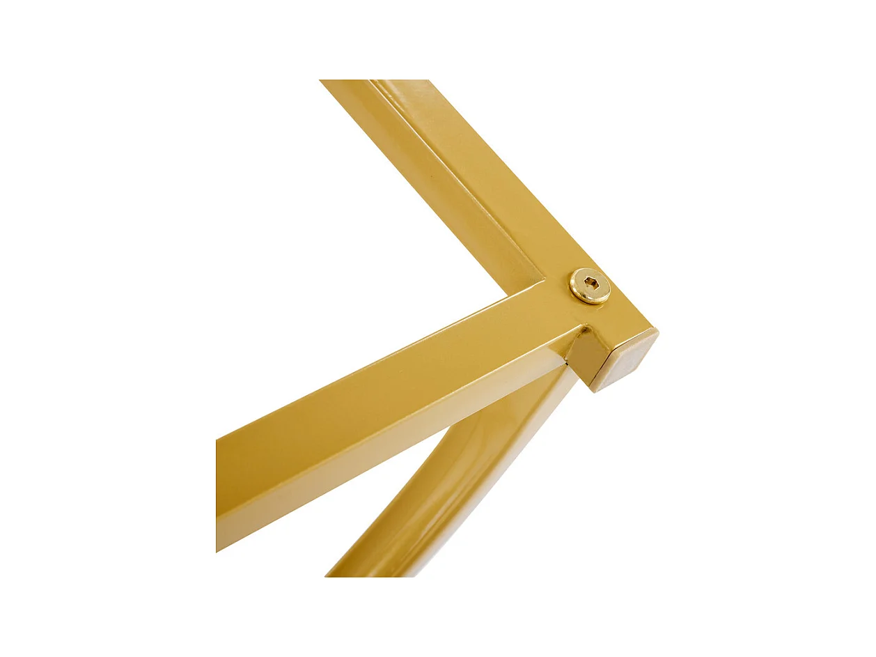 Ensemble table ronde et 4 chaises en velours blanc, MDF + cadres en fer doré, table à manger 80 x 80 x 75cm