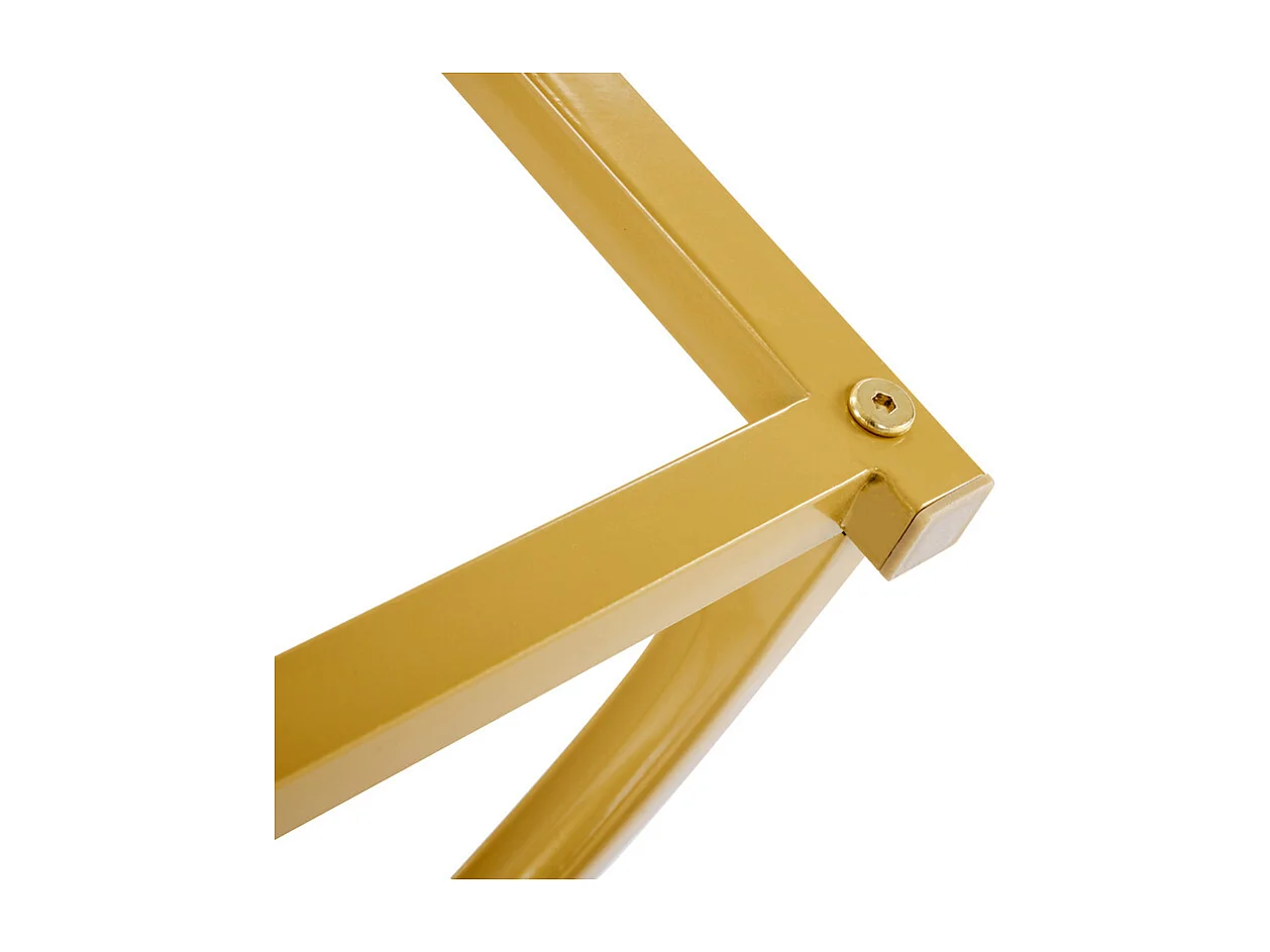 Ensemble table ronde et 4 chaises en velours blanc, MDF + cadres en fer doré, table à manger 80 x 80 x 75cm