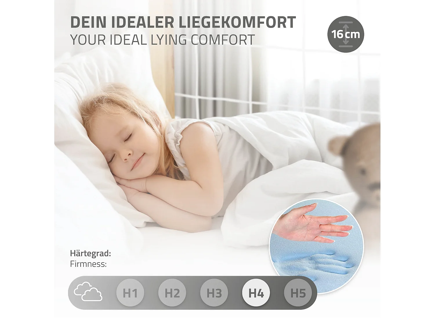 Lit d'enfant 90x200 cm avec matelas H16 cm en mousse cadre naturel en bois design football pin massif robuste avec sommier à lattes et filet de but