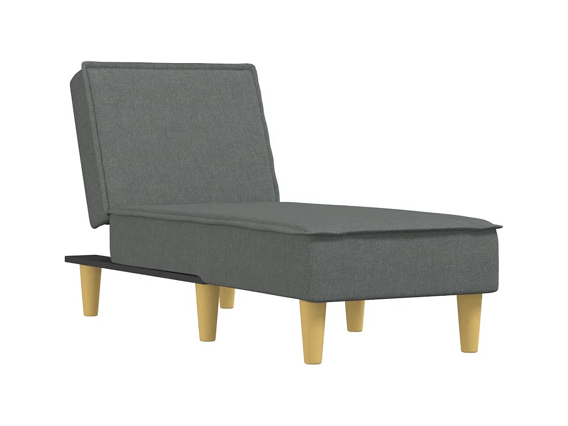Méridienne chaise longue pour tissu grise 55 x 155 x 33 cm DEC026184
