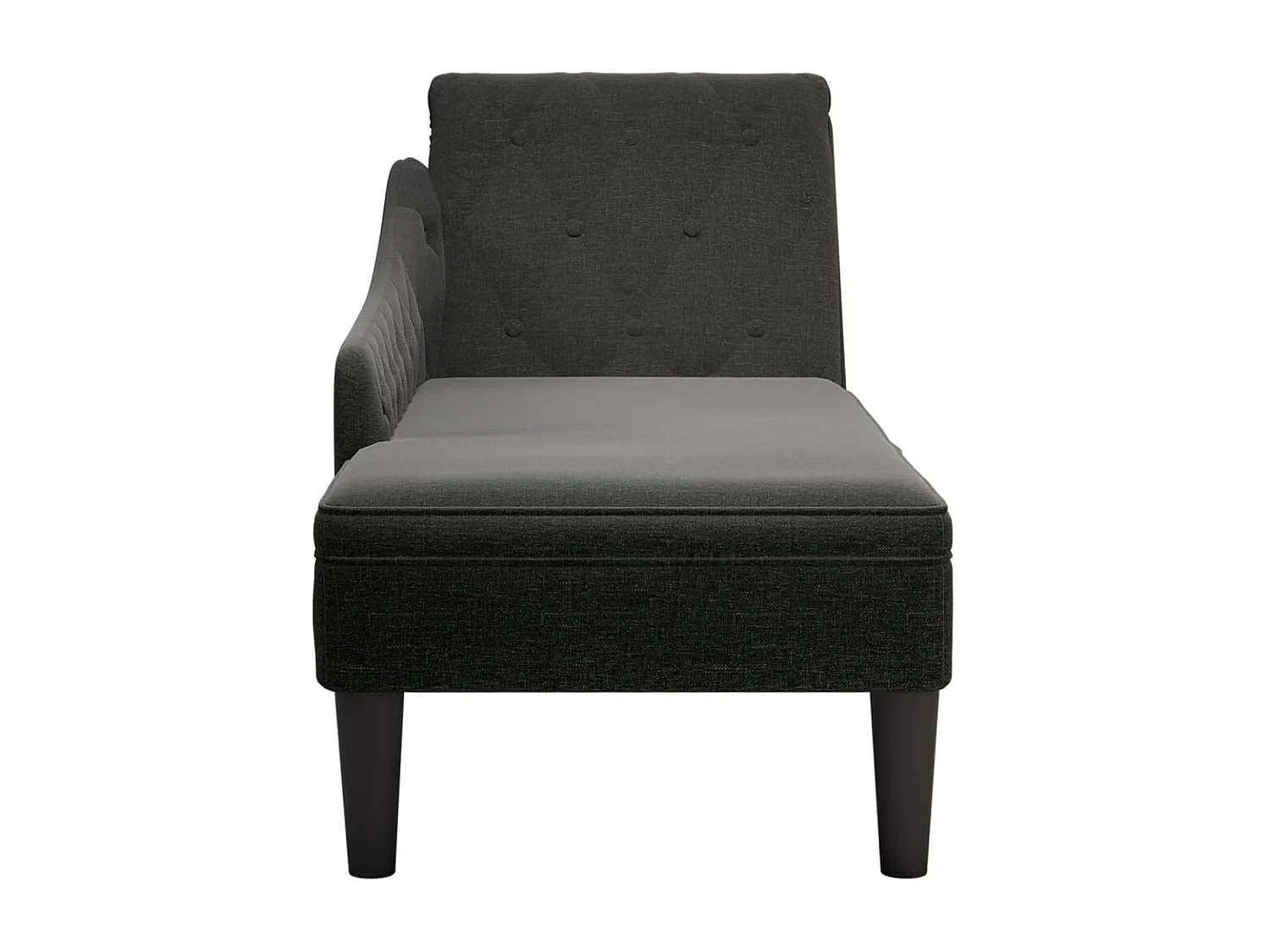 Méridienne chaise longue canapé tissu noire 145 x 56 x 70 cm DEC026260