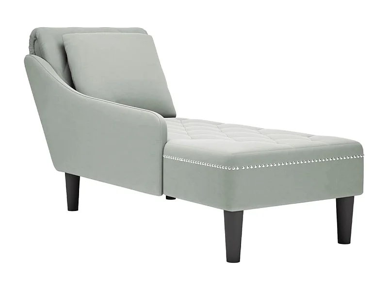 Méridienne chaise longue canapé grise 145 x 56 x 70 cm DEC026265