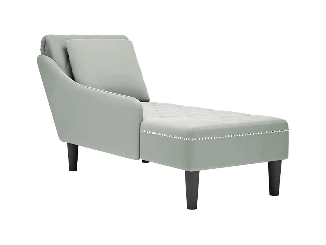 Méridienne chaise longue canapé grise 145 x 56 x 70 cm DEC026265