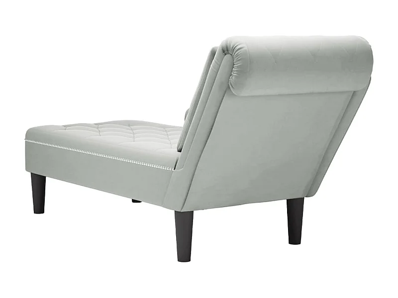 Méridienne chaise longue canapé grise 145 x 56 x 70 cm DEC026265