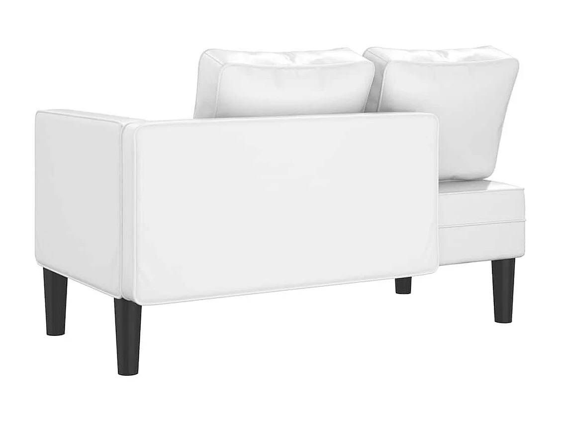 Méridienne chaise longue canapé PVC blanche 116.5 x 62 x 57.5 cm DEC026059