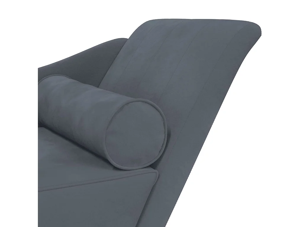 Méridienne chaise longue canapé grise 141 x 55.5 x 66.5 cm DEC026081